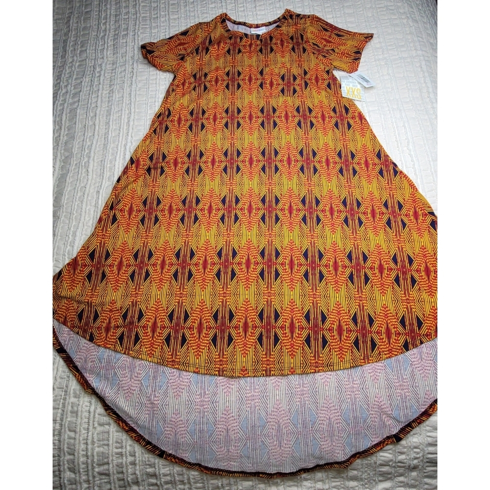 NWT Lularoe Geometric print Carly Dress XXS